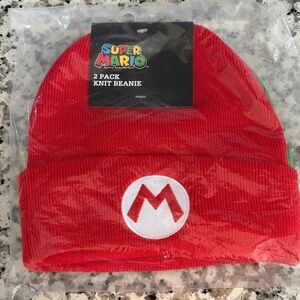 Super Mario 2 Pack Knit Beanies Mario & Luigi